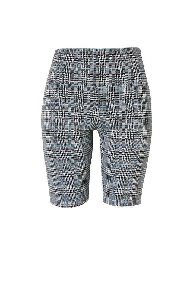 Bike Short In Rescued Check, CHARCOAL CHECK