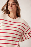 Relaxed Crew Tunic, ECRU/HERITAGE RED STRIPE - alternate image 4