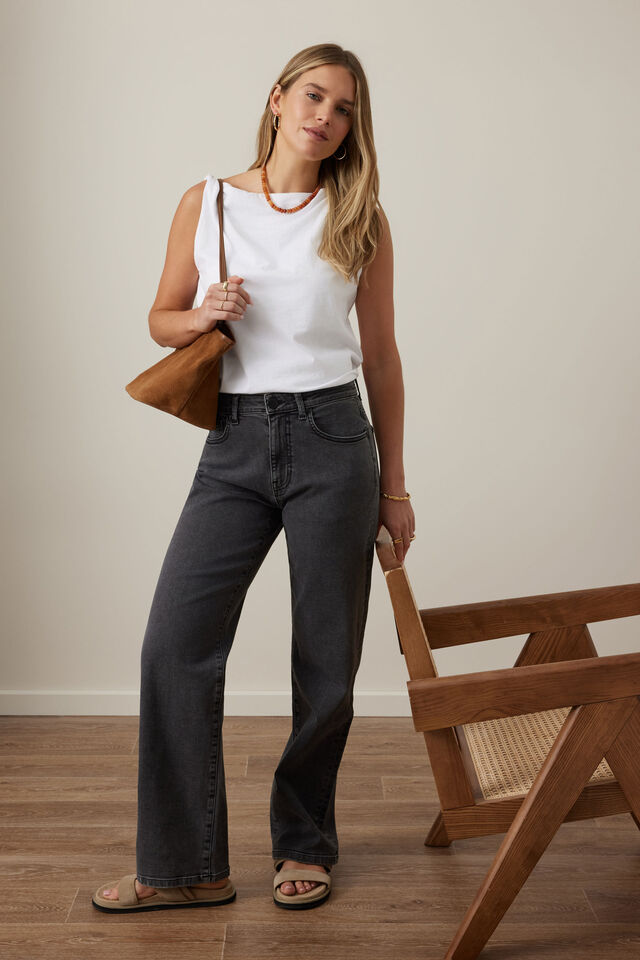 Sydney Straight Leg Jean, WASHED BLACK