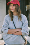 Oversized Slouchy Crew, GREY MARLE LOGO - alternate image 1