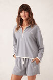 Boxy Zip Sweat, MOONLIGHT FINE STRIPE - alternate image 5