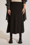 Soft Knit A Line Skirt In Recycled Blend, DARK CHARCOAL
