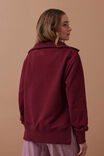 Isabella Half Zip Sweat, BURGUNDY - alternate image 6