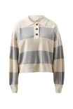 Long Sleeve Rugby Knit, GREY MARLE/OATMEAL MARLE STRIPE - alternate image 2