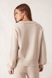 Collared Soft Knit, OATMEAL MARLE - alternate image 3