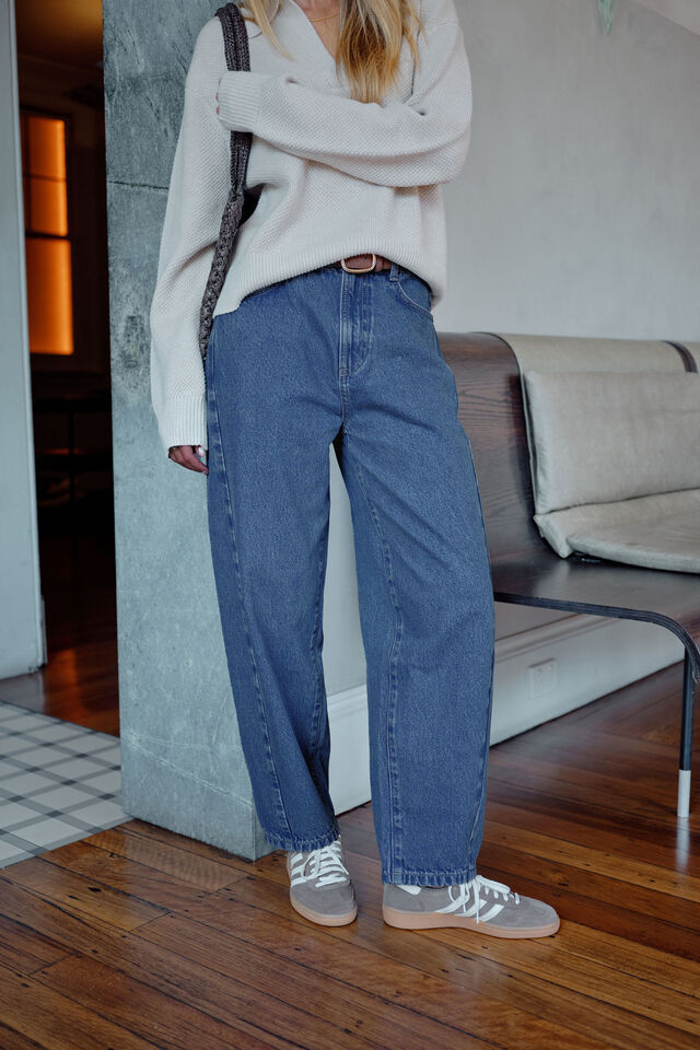 Leah Tapered Barrel Jean, FRESH INDIGO