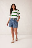 Stevie Slouchy Tee, WINTER GREEN BOLD STRIPE - alternate image 5