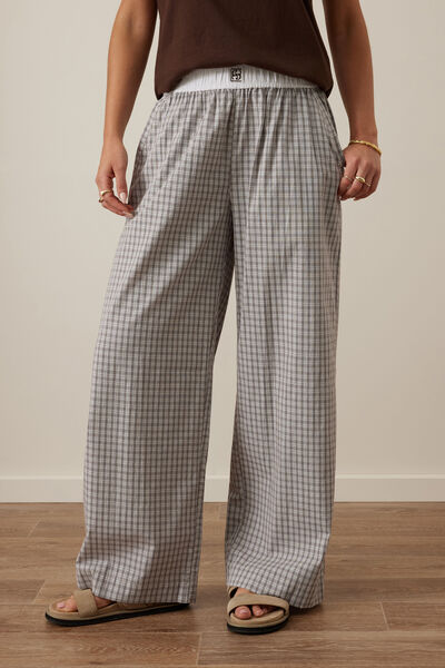 The Lounge Pant, WINE CHOC BLUE CHECK