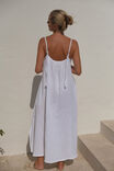 Doublecloth Strappy Midi Dress In Organic Cotton, WHITE - alternate image 3