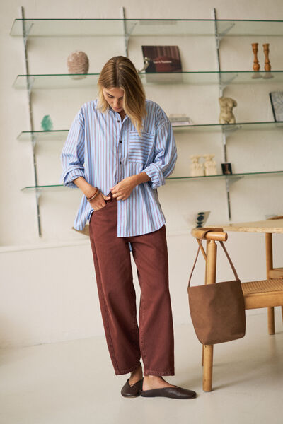 Maggie Tapered Barrel Jean, BURNT TOFFEE
