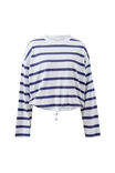 Beau Tie Slouchy Tee, WHITE/POLO CHOC STRIPE - example image 2