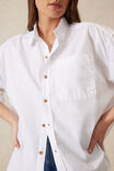 Peta Oversized Shirt, WHITE ORGANIC COTTON - alternate image 6