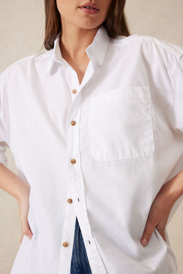 Peta Oversized Shirt, WHITE ORGANIC COTTON