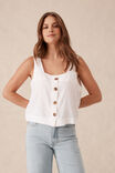 Square Neck Shell Top, WHITE - alternate image 4