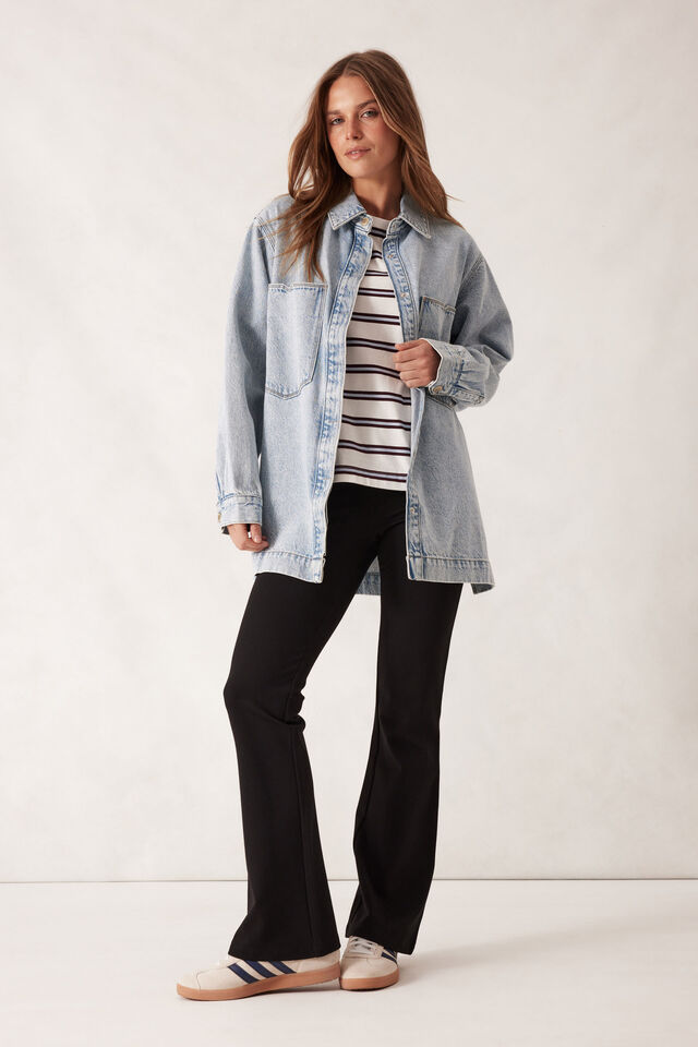 Goldie Longline Denim Shacket, VINTAGE BLUE