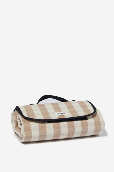 Picnic Rug, BEIGE GINGHAM