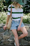Stevie Slouchy Tee, WINTER GREEN BOLD STRIPE - alternate image 1
