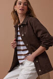 Ava Chore Shacket, CHOCOLATE - alternate image 4