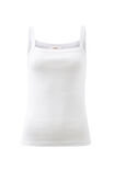 Square Neck Rib Singlet, WHITE - alternate image 2