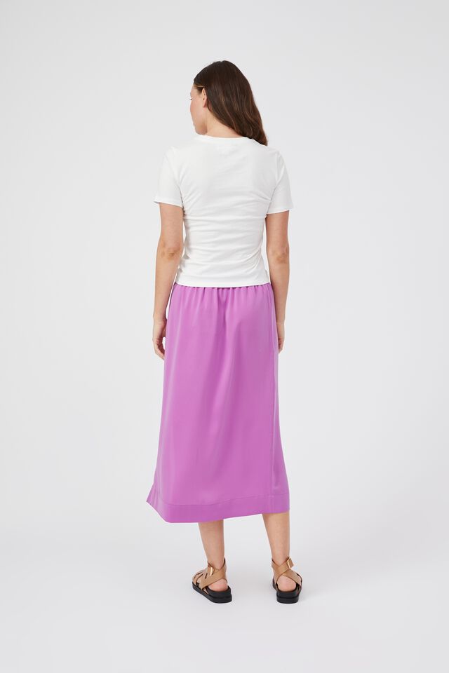 Satin Slip Skirt With Recycled Fibres, MAGENTA