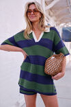 Mara Short Sleeve Knit Tunic, BASIL STRIPE - example image 1