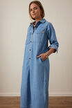 Rae Long Sleeve Midi Dress, NEW VINTAGE BLUE - alternate image 5