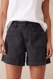 Esther Denim Patch Pocket Short, WASHED BLACK - alternate image 7