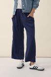 Satin Wide Leg Pant With Recycled Fibres, MIDNIGHT - alternate image 4