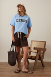 Stevie Slouchy Tee, POWDER BLUE/CHOCOLATE VARSITY - alternate image 5