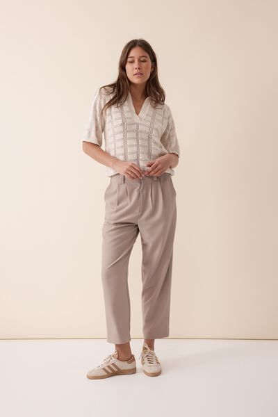 Jacqui Felgate Tapered Pant In Recycled Blend, WARM TAUPE