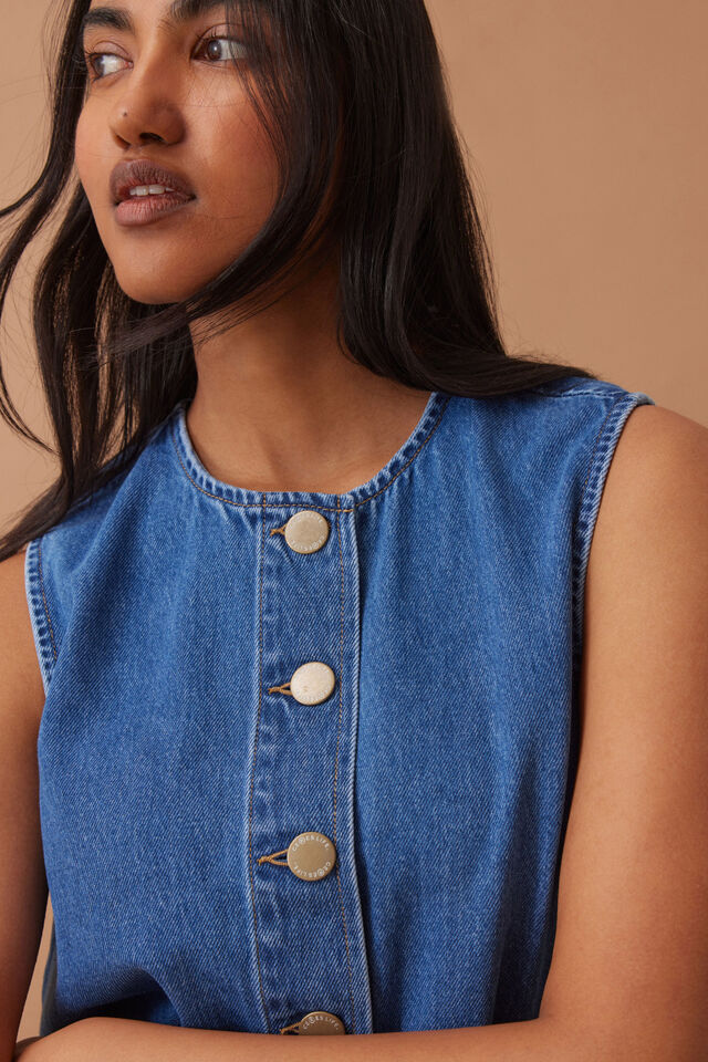 Nora Shell Top, FRESH INDIGO