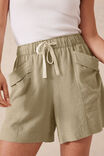 Panelled Pull On Short, OLIVE - alternate image 5