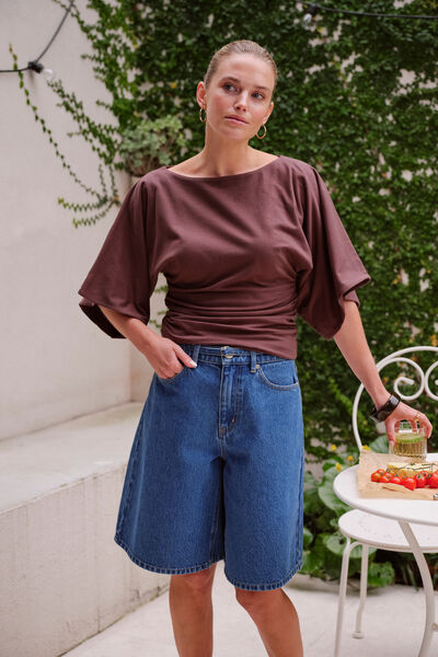 Olive Belted Denim Short, FRESH INDIGO