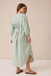 Crinkle Midi Dress, GRASS GREEN WHITE STRIPE - alternate image 6