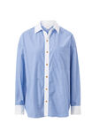 Peta Oversized Shirt, BLUE STRIPE WHITE COLLAR ORGANIC COTTON - alternate image 2