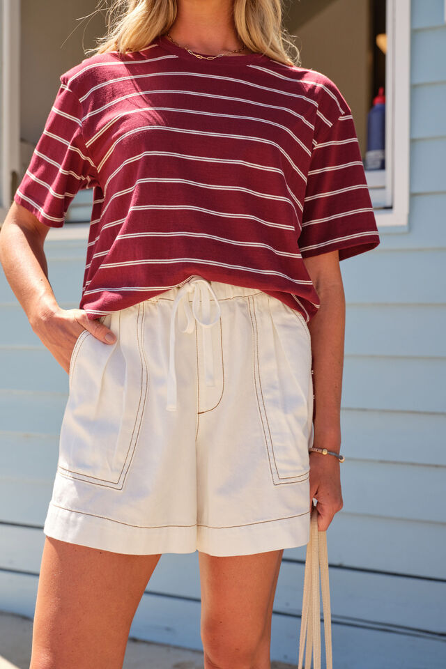 Darcy Relaxed Everyday Short, NEW ECRU