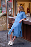 Ava Short Sleeve Midi Dress, VINTAGE BLUE - alternate image 5