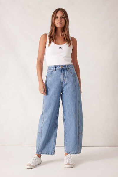 Darted Barrel Jean, VINTAGE BLUE