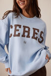 Isla Oversized Slouchy Crew, CHALK BLUE HERITAGE LOGO - alternate image 4