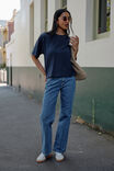 Rainey Pleat Sleeve Tee, TRUE NAVY - alternate image 4
