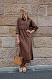 Rae Long Sleeve Midi Dress, CHOCOLATE - alternate image 1