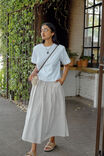 Florence Maxi Skirt, WINTER WHITE PHANTOM STRIPE - alternate image 4