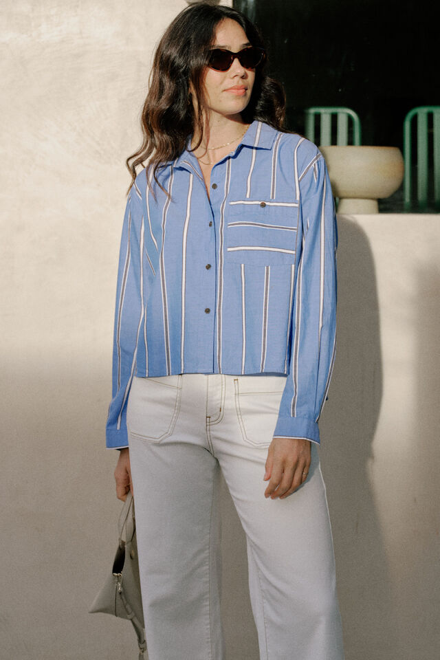 Heritage Shirt, OXFORD BLUE WHITE NAVY STRIPE