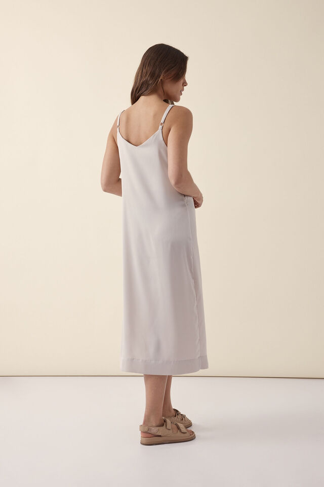 Satin Slip Dress With Recycled Fibres, CHAMPAGNE