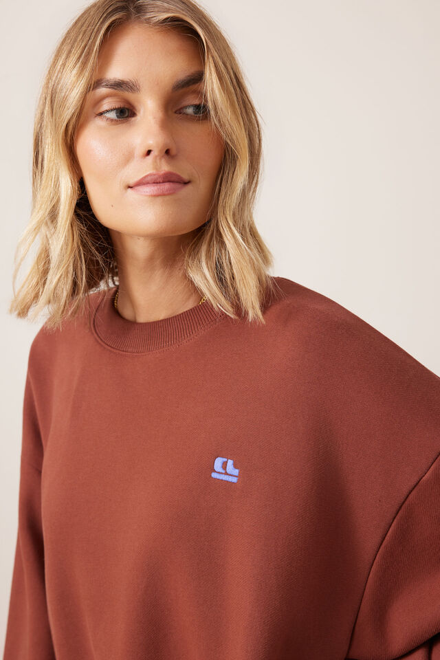 Quinn Slouchy Crew, BURNT TOFFEE
