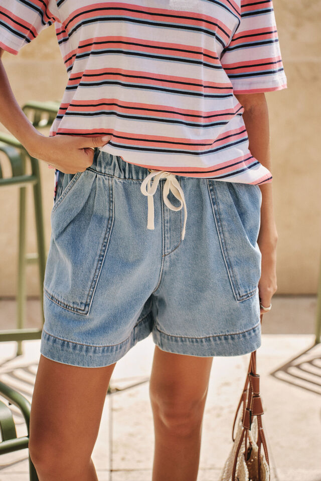 Darcy Relaxed Everyday Short, MID BLUE WASH