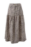 Drop Waist Denim Midi Skirt, LEOPARD - alternate image 2
