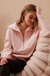 Isabella Half Zip Sweat, SHELL PINK - alternate image 1