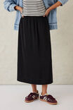 Satin Slip Skirt, BLACK - alternate image 5
