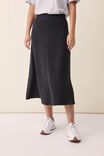 Soft Knit A Line Skirt In Recycled Blend, CHARCOAL MARLE - alternate image 4